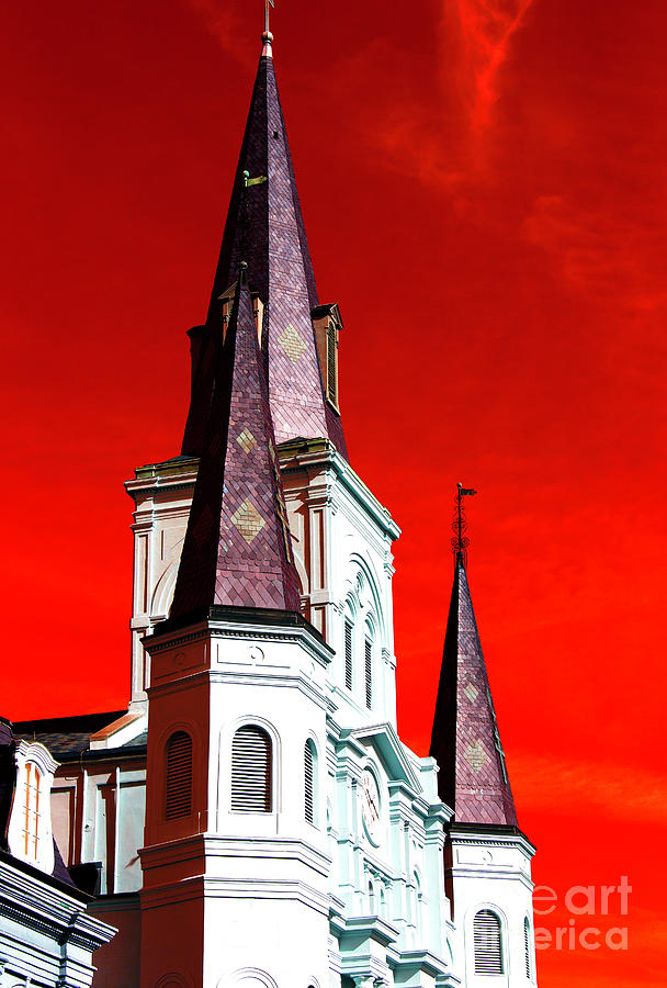 St. Louis Cathedral Towers Pop Art 2009 Photograph by John Rizzuto