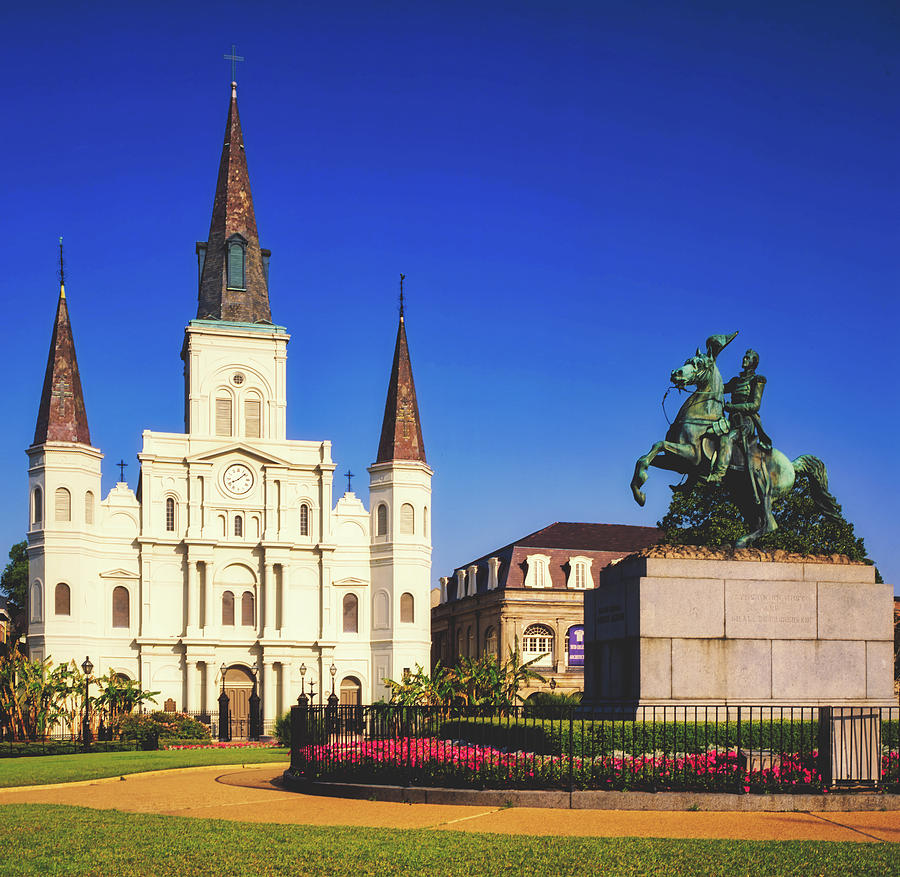 New Orleans Photograph - St. Louis Catheral And Jackson Square - New Orleans by Mountain Dreams