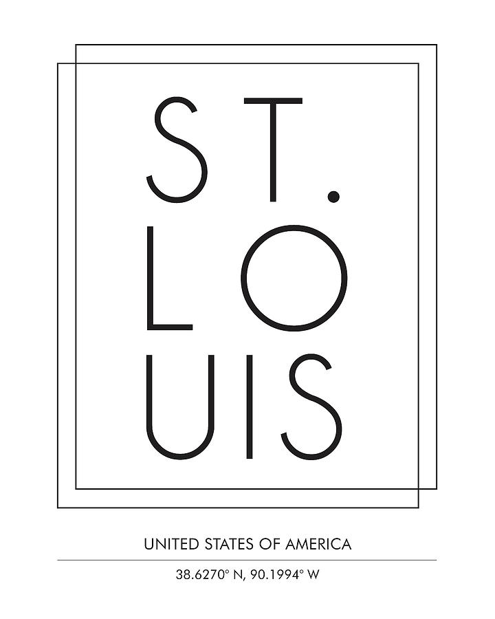 St Louis, United States of America - City Name Typography - Minimalist City Posters Mixed Media by Studio Grafiikka