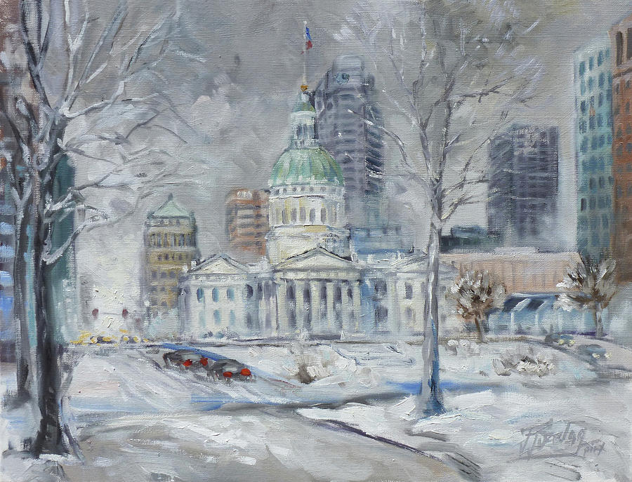 St. Louis Downtown Old Courthouse Painting by Irek Szelag