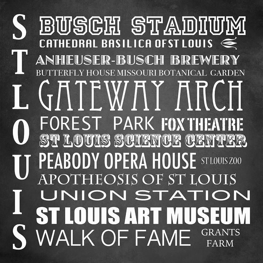 St Louis Famous Landmarks Digital Art by Patricia Lintner