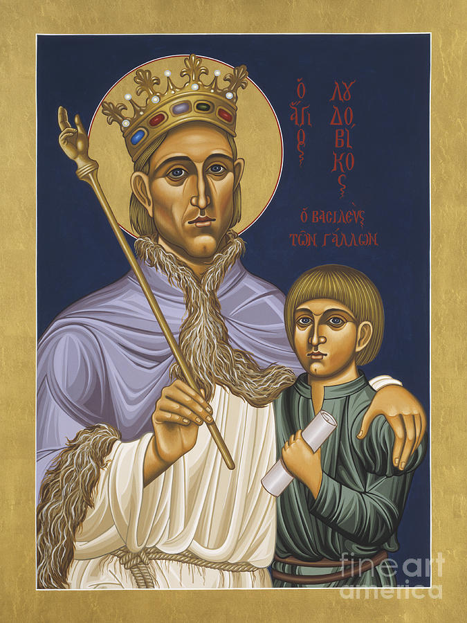 St Louis IX with his son Philip IIl 046 Painting by William Hart McNichols