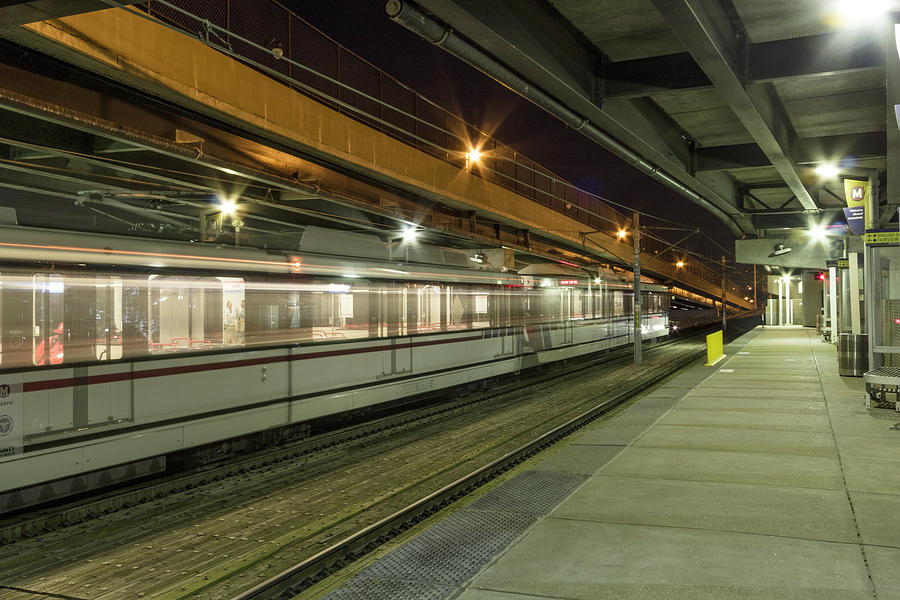 St louis Metro Train at the casino Queen Station Photograph by Garry McMichael