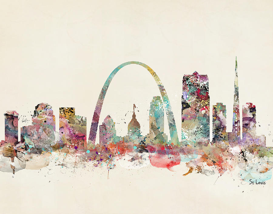 Skyline Painting - St Louis Missouri by Bri Buckley