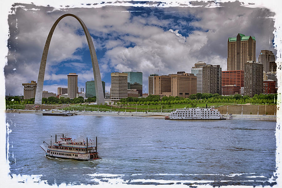 St Louis Missouri River Front with border 7R2_DSC9364_06182017-HDR1569  Photograph by Greg Kluempers