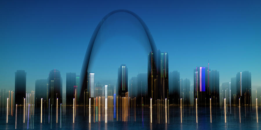 St Louis Skyline and the Gateway Arch Photograph by Garry McMichael