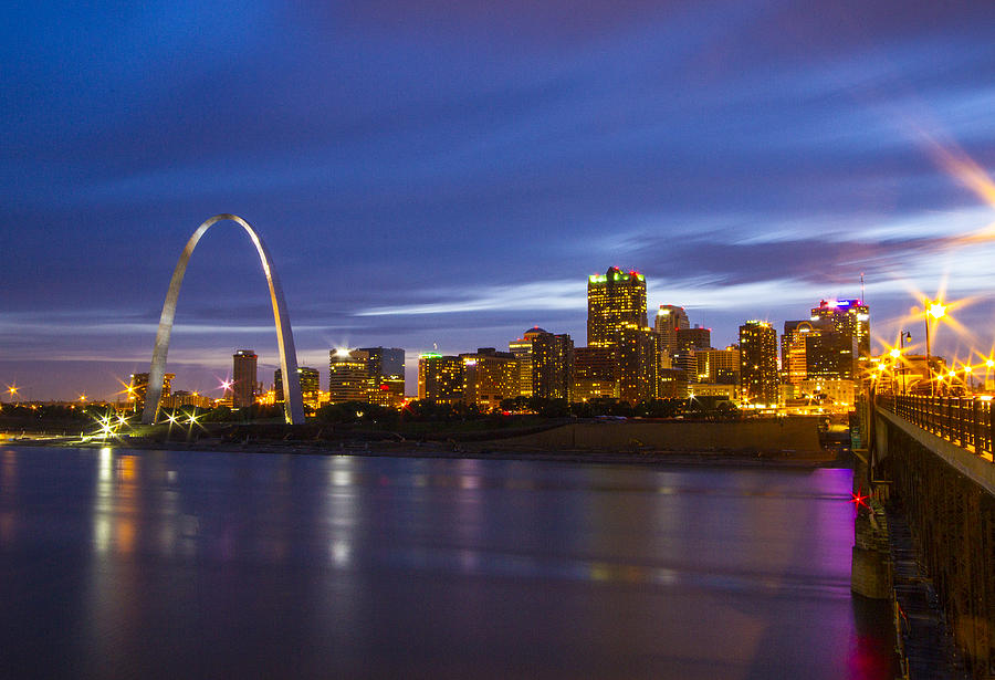 St Louis Skyline from the Eads Bridge Photograph by Garry McMichael