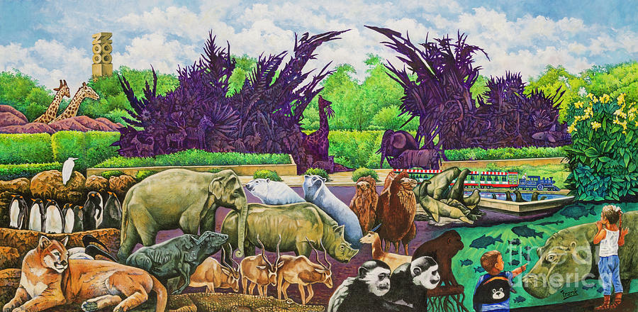 St. Louis Zoo Painting by Michael Frank