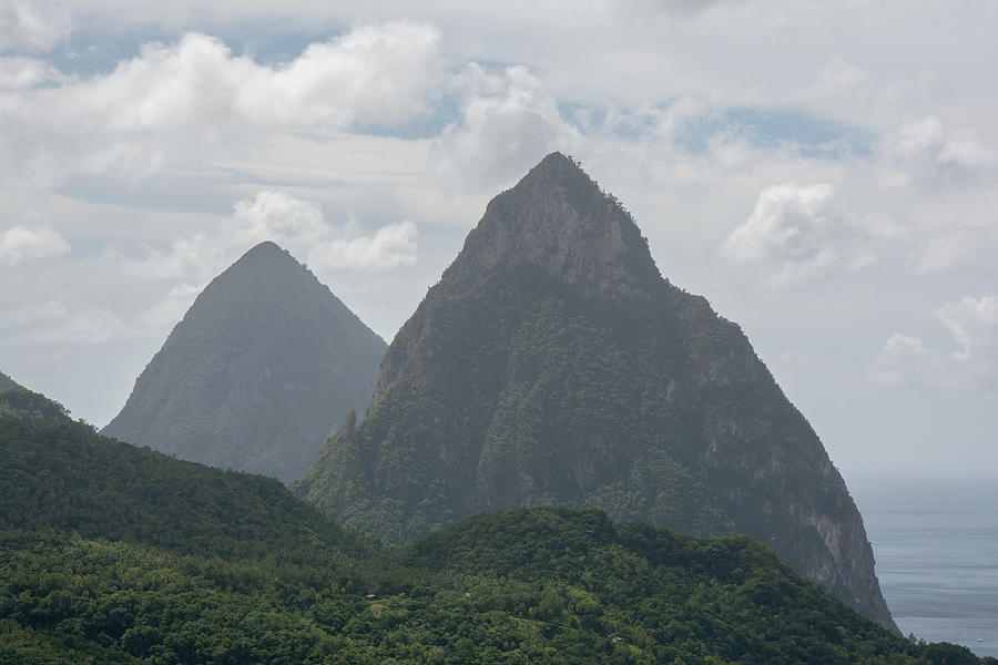 St Lucia Pitons on a cloudy day Photograph by Nicole Freedman