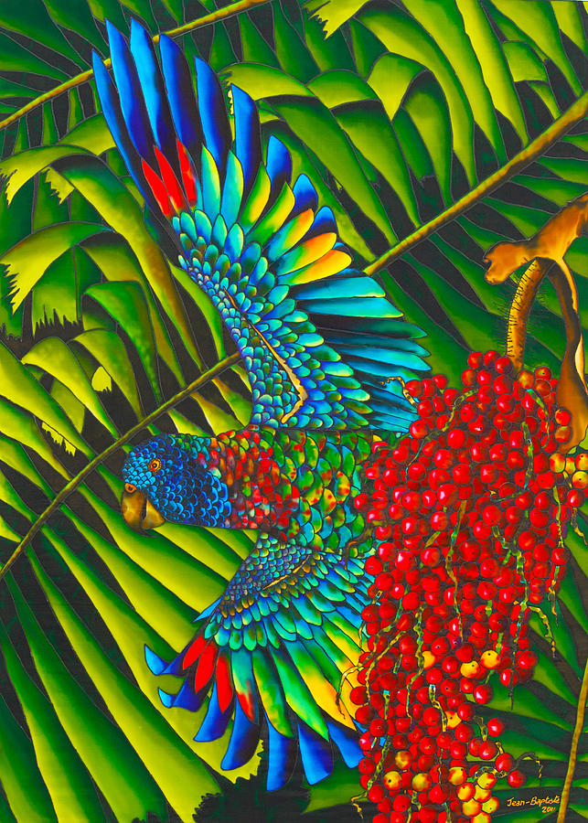 Amazona Versicolor - Exotic Bird Painting by Daniel Jean-Baptiste