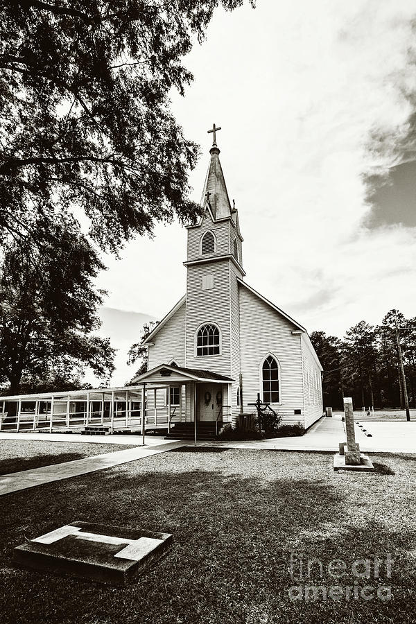 St. Margaret Catholic Church - Springfield LA Sepia Photograph by Scott Pellegrin