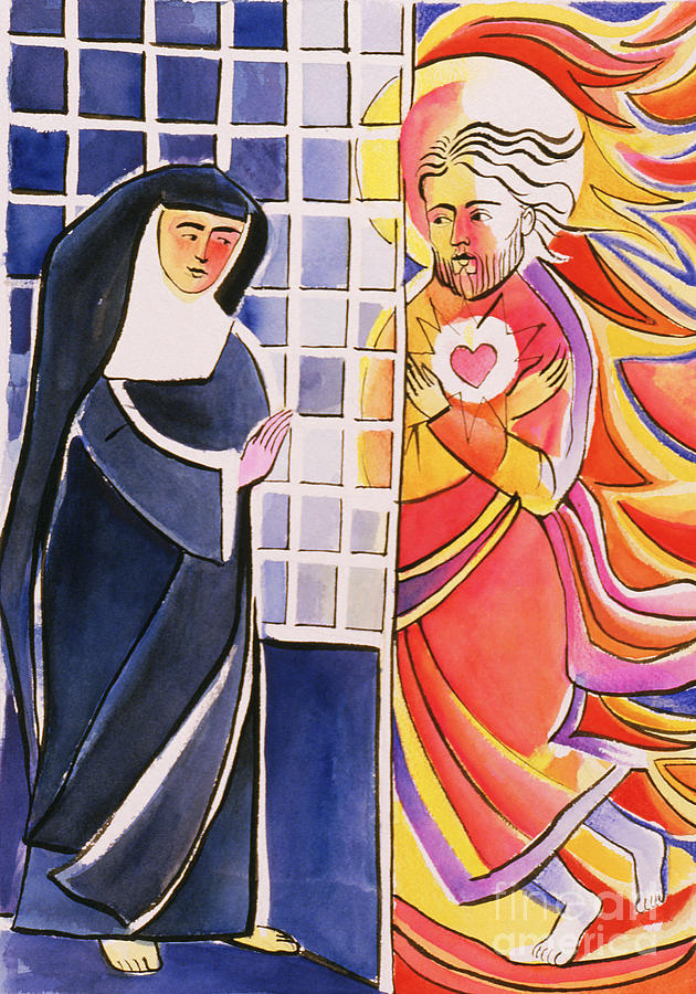 St. Margaret Mary Alacoque, Cloister - MMMMC Painting by Br Mickey McGrath OSFS