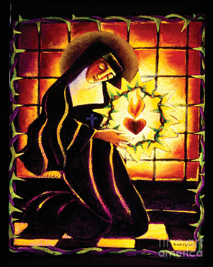 St. Margaret Mary Alacoque - MMMMA Painting by Br Mickey McGrath OSFS