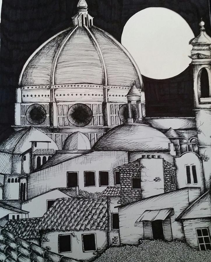 Italy Drawing - St. Maria De La Fiore by Candice Smith