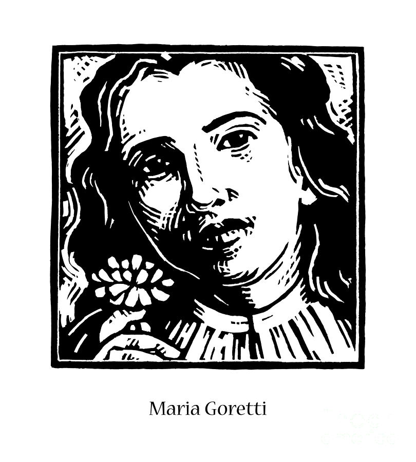 St. Maria Goretti - JLGOR Painting by Julie Lonneman