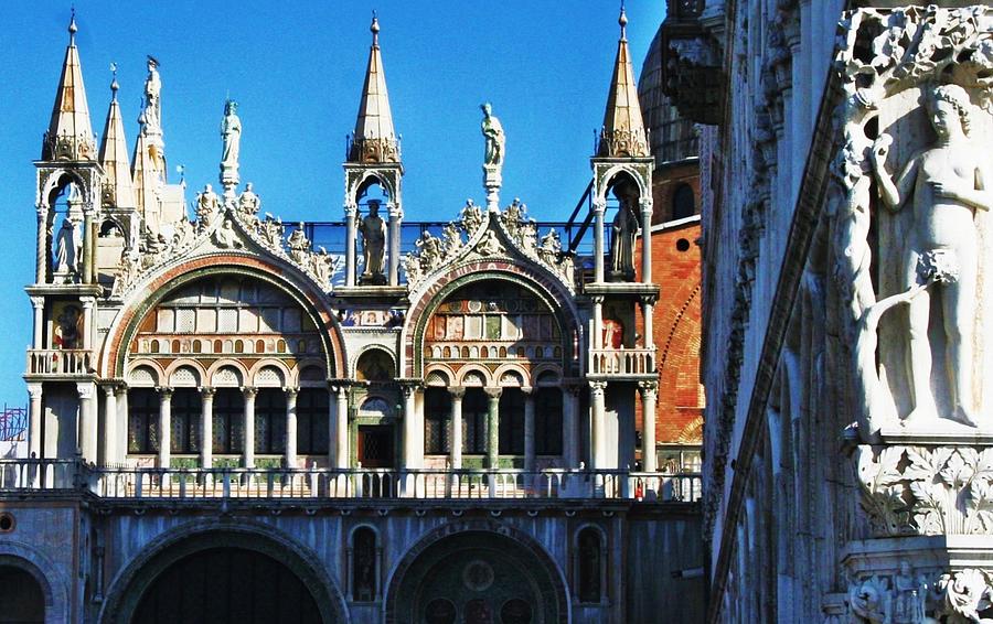 St Marks Basilica Gable Venice Photograph by Nigel Radcliffe