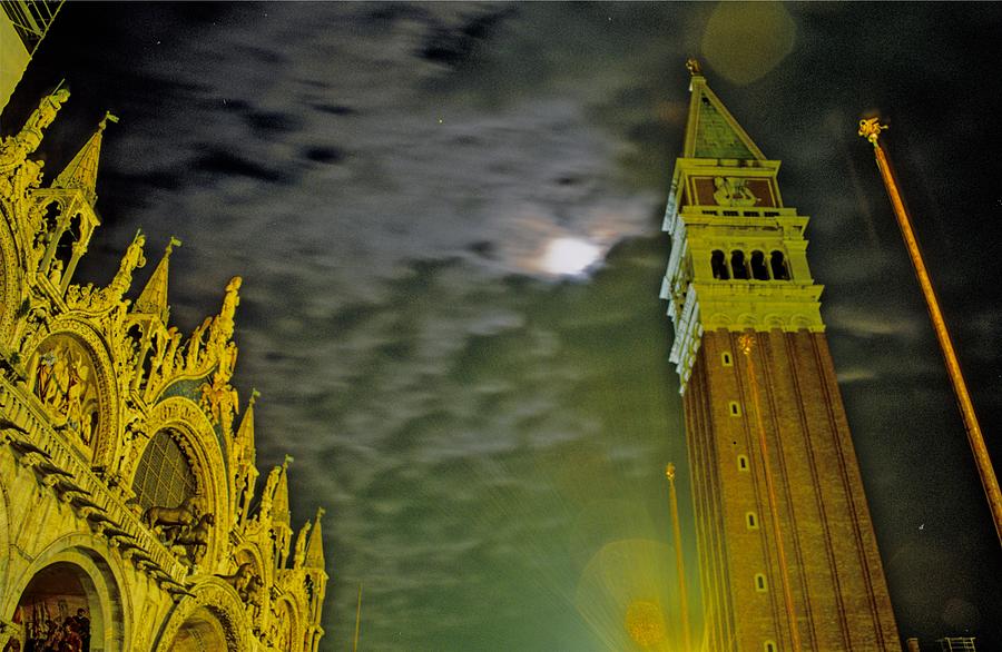 Venice Photograph - St. Marks in Venice with Moon and Venus by Michael Henderson Venice Photograph - St. Marks in Venice with Moon and Venus by Michael Henderson