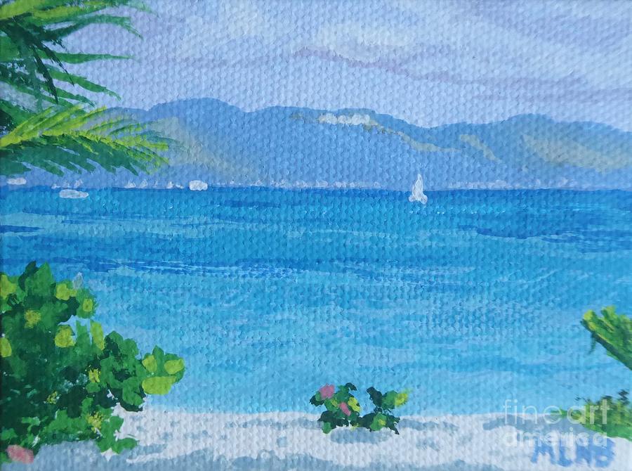 St Martin from Anguilla Painting by Margaret Brooks