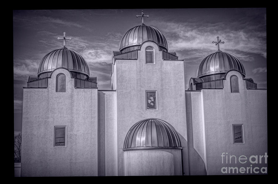 St Mary And St Abram Coptic  St Louis BW Photograph by Luther Fine Art
