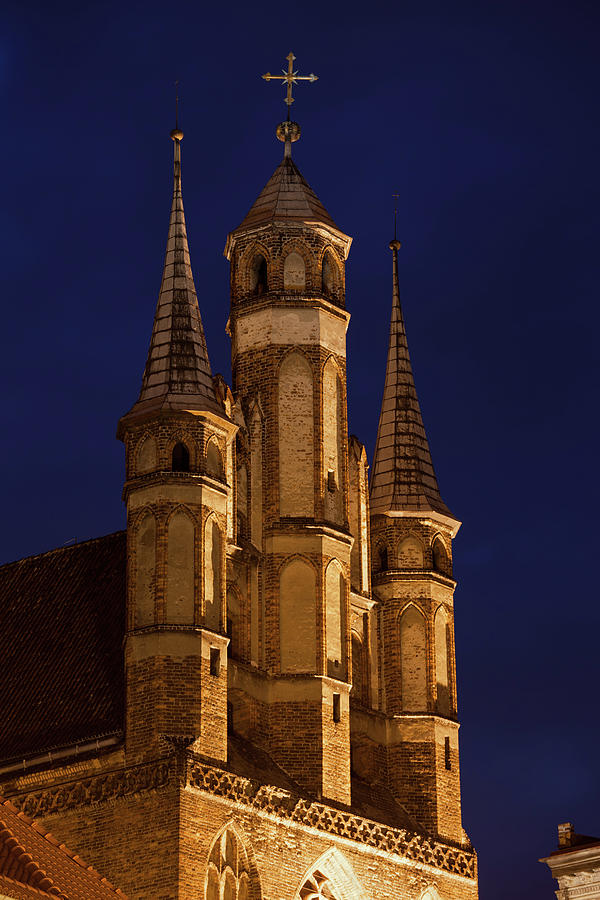 St Mary Church at Night in Torun Photograph by Artur Bogacki