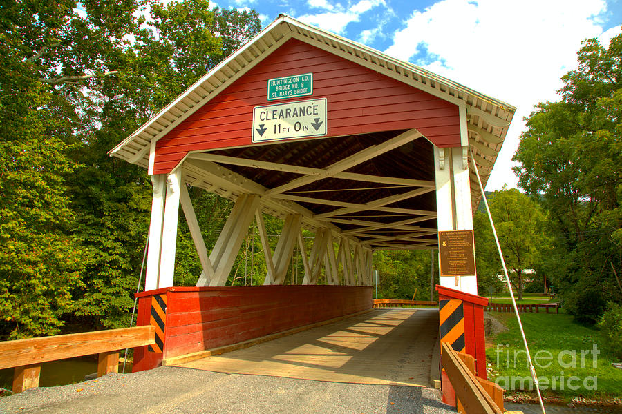 St. Mary Covered Bridge Closeup Photograph by Adam Jewell
