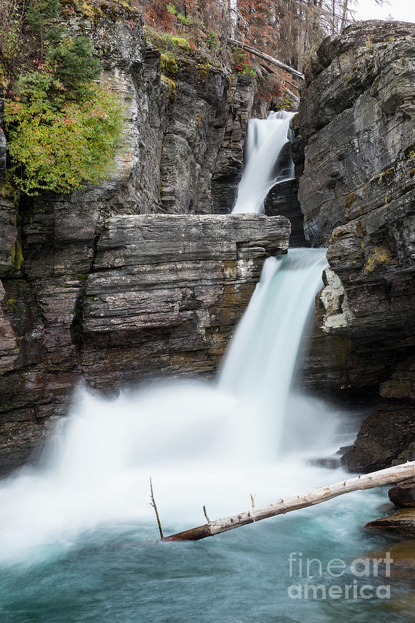 St. Mary Falls Powerful Waterfall in Glacier National Park Photograph ...