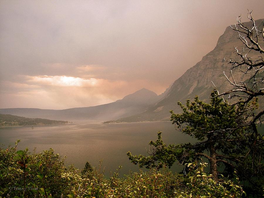 St Mary Lake in the Smoke Photograph by Tracey Vivar