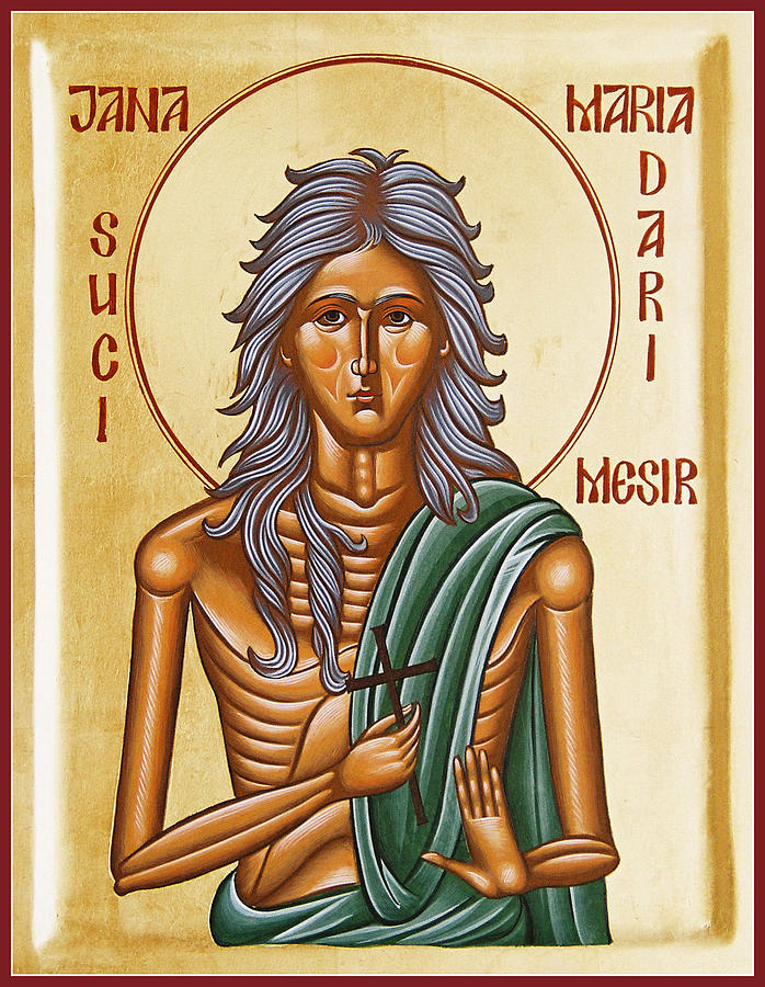 Byzantine Painting - St Mary of Egypt  by Julia Bridget Hayes