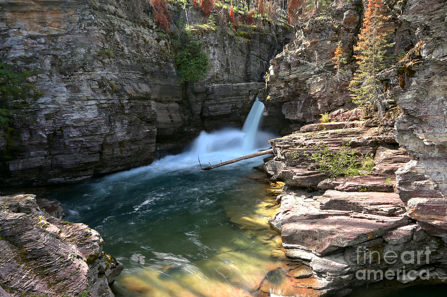 St Mary Waterfall Canyon Photograph by Adam Jewell