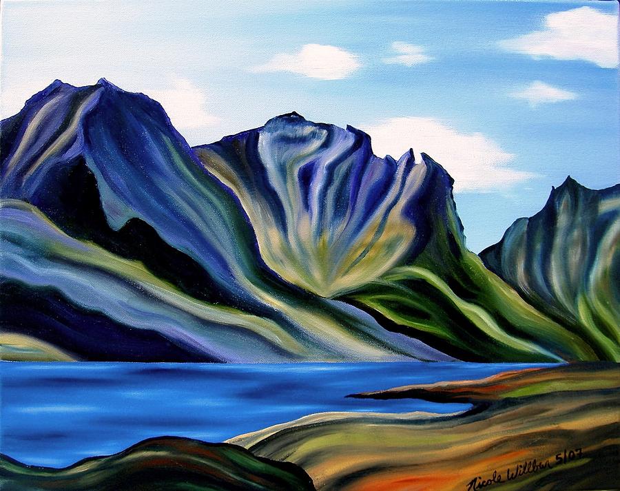 Landscape Painting - St. Marys Lake Glacier National Park by Nicole Willbur