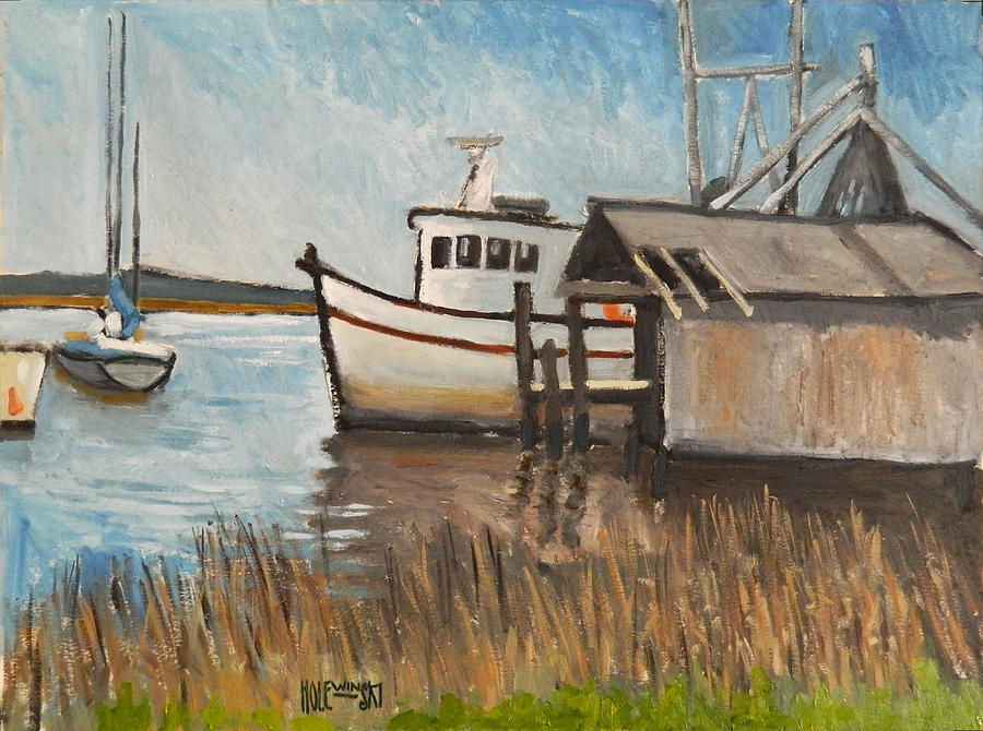 Boat Painting - St Marys Shrimp Boat by Robert Holewinski Boat Painting - St Marys Shrimp Boat by Robert Holewinski