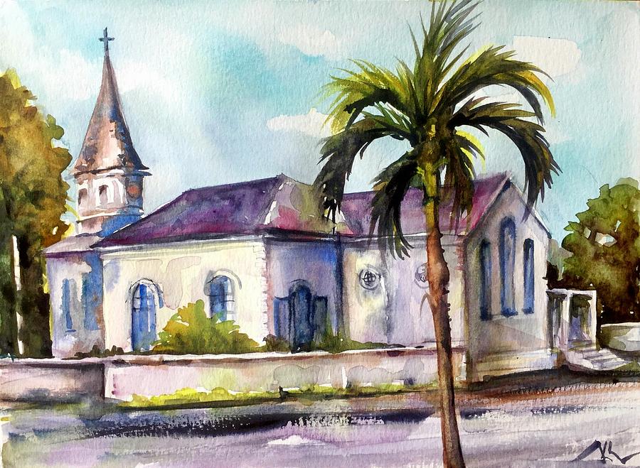 St. Matthews Church, Nassau Painting by Katerina Kovatcheva