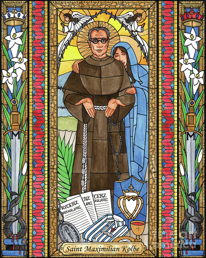 St. Maximilian Kolbe Painting by Brenda Nippert