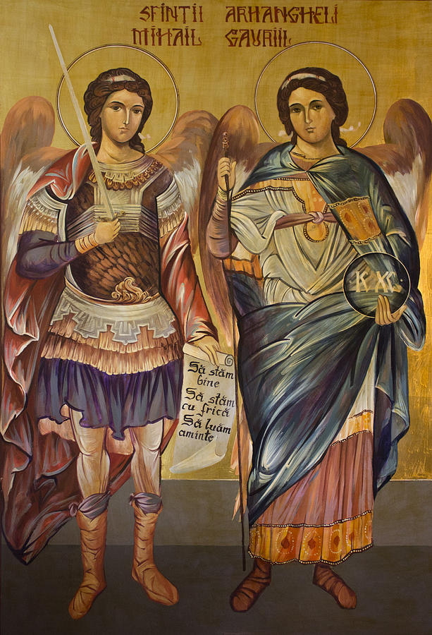 St. Michael and St. Gabriel Painting by Vali Irina Ciobanu