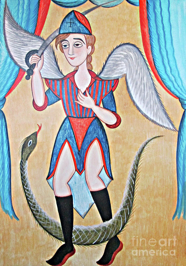 St. Michael Archangel - AOMKL Painting by Br Arturo Olivas OFS
