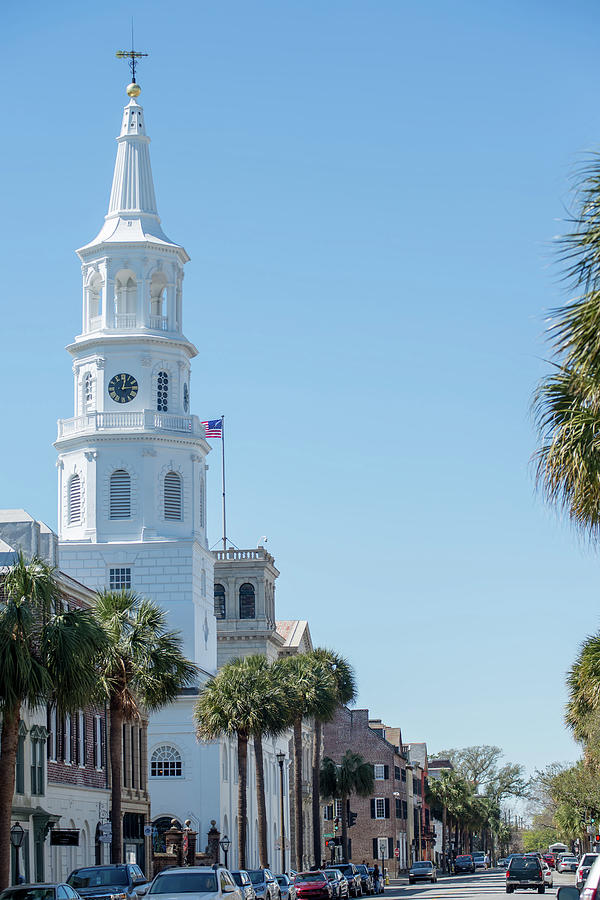 St. Michael Church in historic downtown of Charleston South Caro Photograph by Alex Grichenko