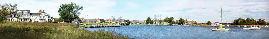 St. Michaels MD - Waterfront Pano Photograph by Brian Wallace