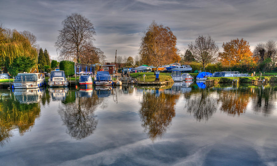 St Neots Marina Reflections Photograph by Chris Thaxter