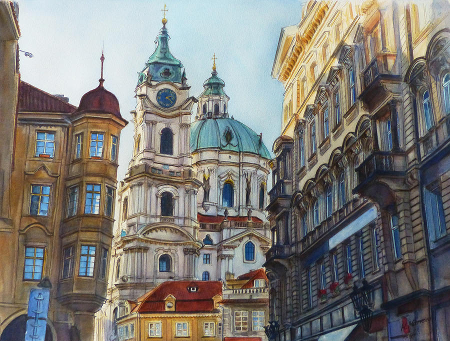 St. Nicholas Church Prague Painting by Henrieta Maneva