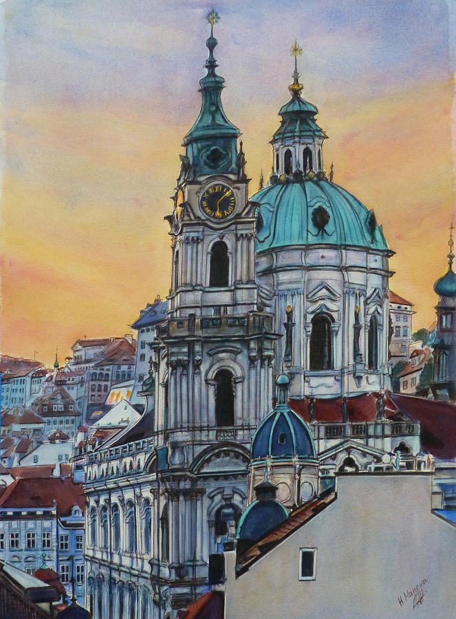 St. Nicholas Church Prague II Painting by Henrieta Maneva