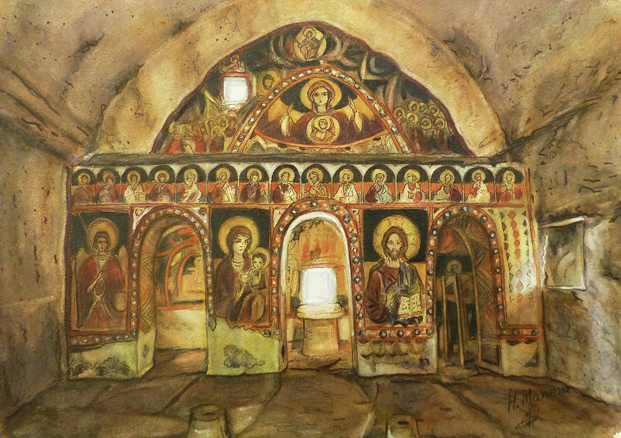 St. Nikola Church, Tzarevec, Bulgaria Painting by Henrieta Maneva