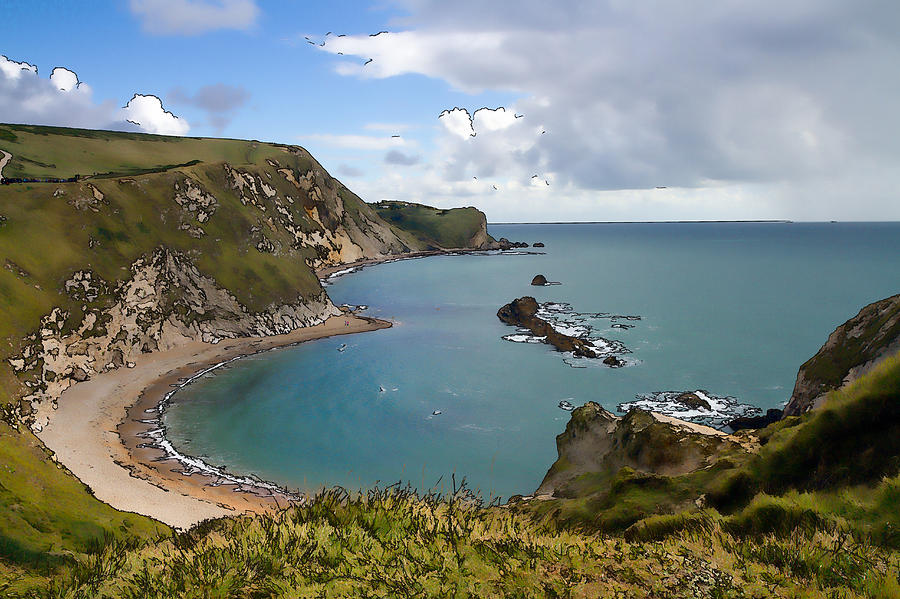 St Oswalds Bay and Dorset coast next to Durdle Door England UK ...