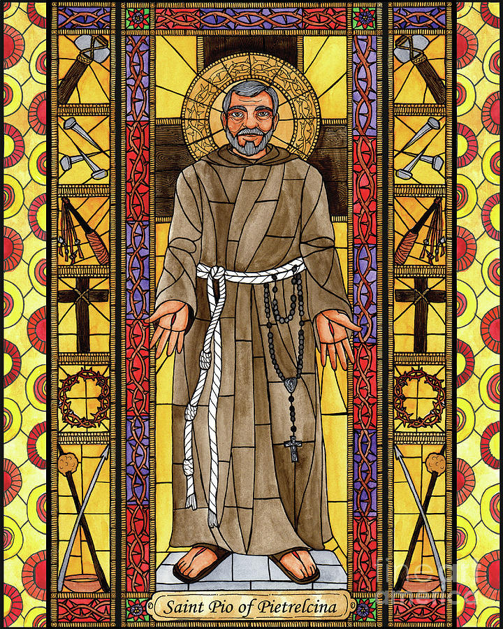 St. Padre Pio - BNPPP Painting by Brenda Nippert
