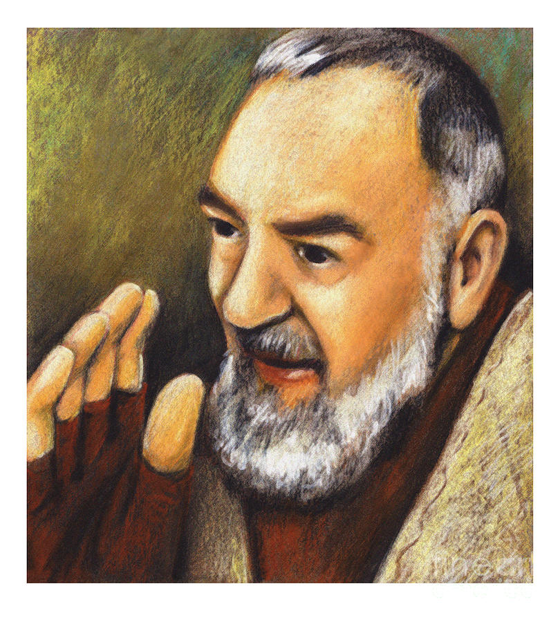 St. Padre Pio of Pietrelcina - JLPIO Painting by Julie Lonneman
