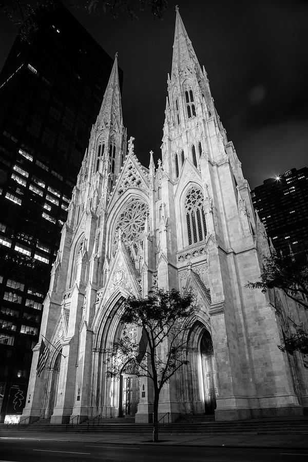 St Patrick Cathedral Black and White  Photograph by John McGraw