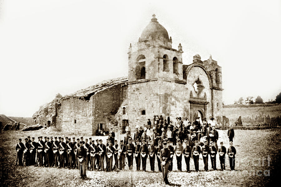 Junipero Serra Photograph - St. Patricks Cadets on the Third of July, 1882 at the  by Monterey County Historical Society