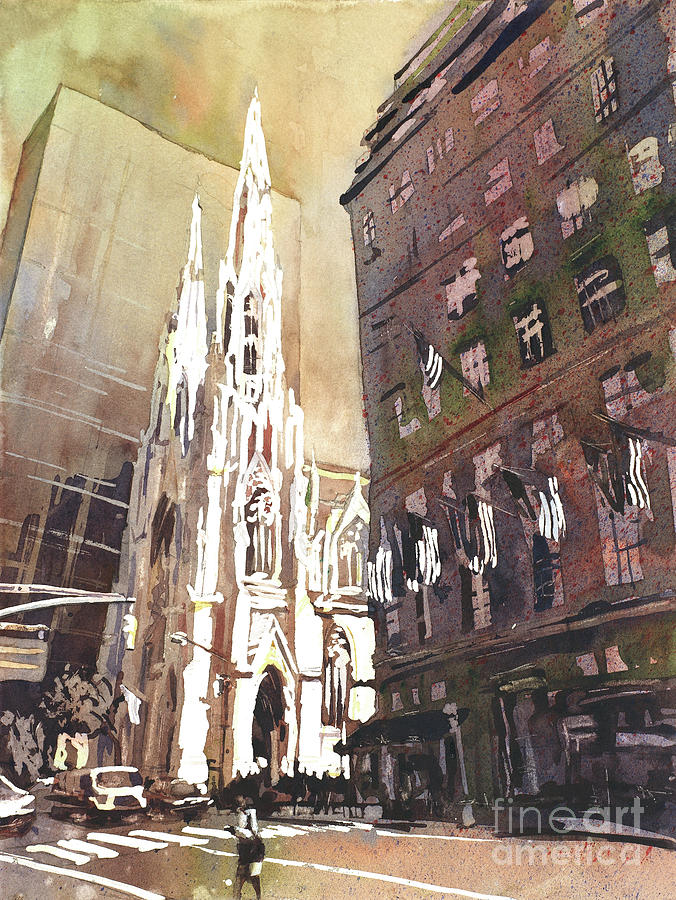 Christianity Painting - St Patricks Cathedral- New Yor City by Ryan Fox Christianity Painting - St Patricks Cathedral- New Yor City by Ryan Fox