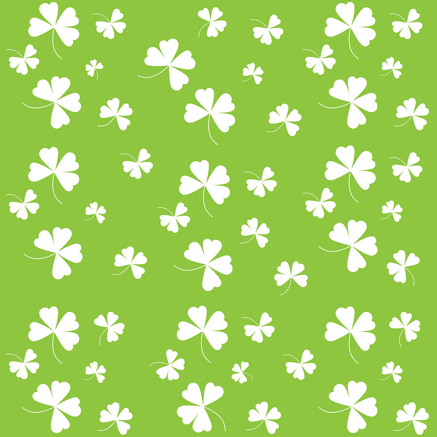 St. Patricks Four Leaf Clover Background Digital Art by Serena King