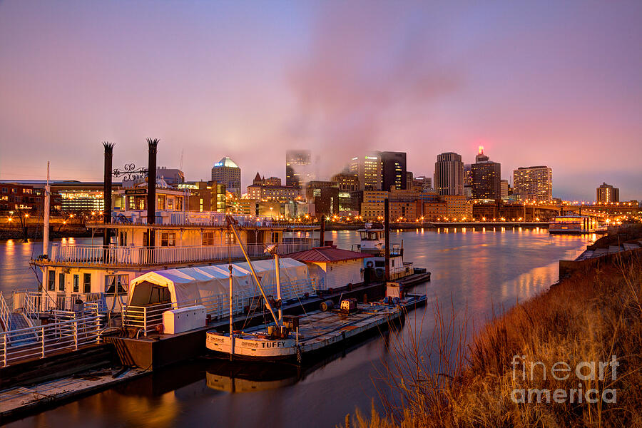 Skyline Photograph - St Paul Minnesota Its a River Town by Wayne Moran
