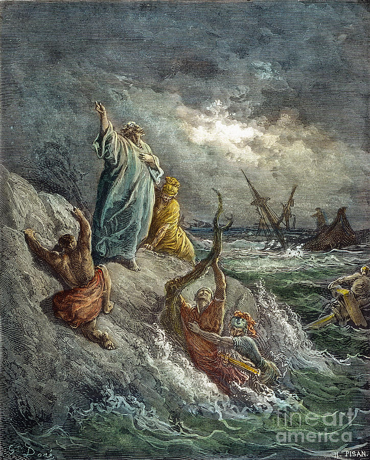 St. Paul Shipwreck Drawing by Gustave Dore